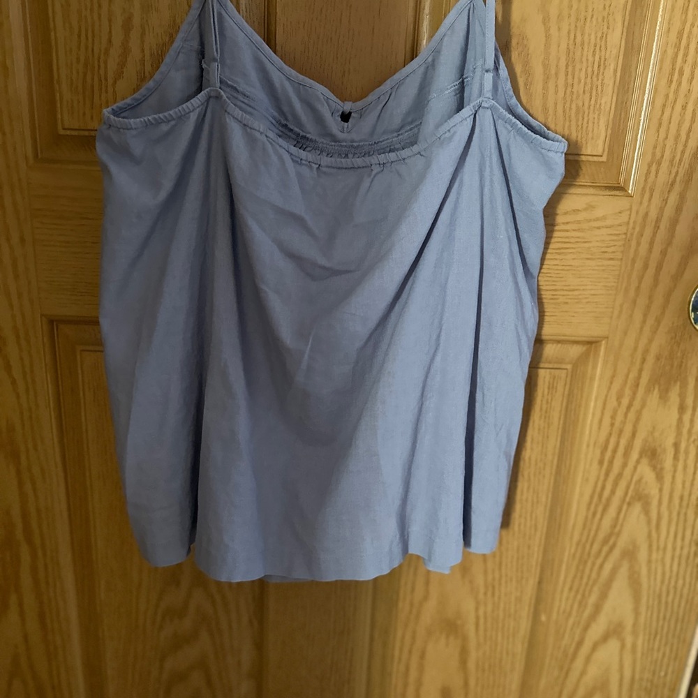 LOFT Blue Ruffle Tank Top - Picture 2 of 5